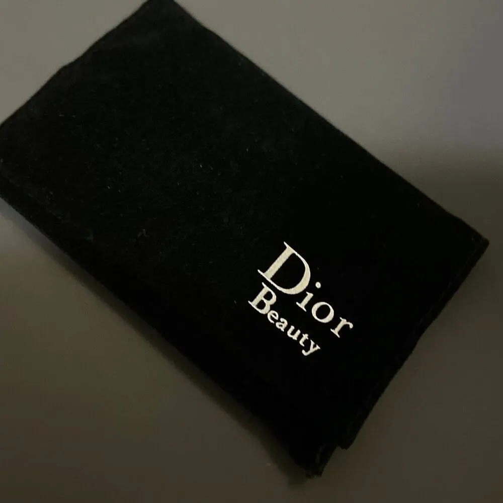 Dior Beauty Small Compact Travel Mirror Black Silver Logo Luxury Pocket Mini